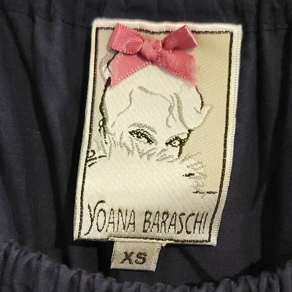 Yoana Baraschi Cotton Eyelet Floral Embroidered Dress Blue White XS - Picture 3 of 8